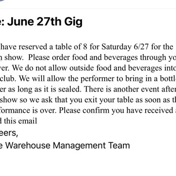 The Warehouse - Confirmed reservation, yet they gave it away and said the reservation was for 6 not 8 - Bars Near Me - Amityville, New York The Warehouse - Confirmed reservation, yet they gave it away and said the reservation was for 6 not 8 - Bars Near Me - Amityville, New York