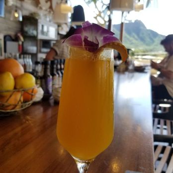 Deck. - Tropical bellini... i hope it tastes as good as it looks! - Hawaiian Near Me - Honolulu, Hawaii Deck. - Tropical bellini... i hope it tastes as good as it looks! - Hawaiian Near Me - Honolulu, Hawaii