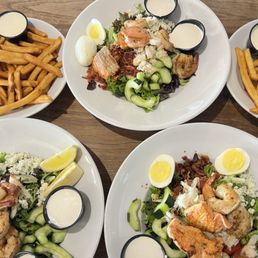 Seafood Cobb Salad and fries Seafood Cobb Salad and fries