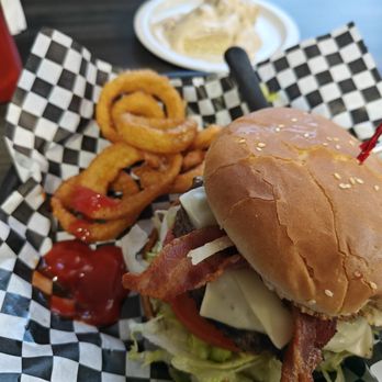 Jerry's cafe - California burger. Biscuit in the background - Cafes Near Me - San Bernardino, California Jerry's cafe - California burger. Biscuit in the background - Cafes Near Me - San Bernardino, California