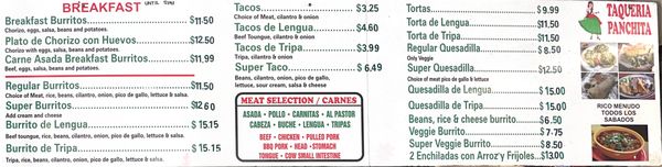 Menu photo 3 Taqueria Panchita Dixon, CA Menu photo 3 Taqueria Panchita Dixon, CA
