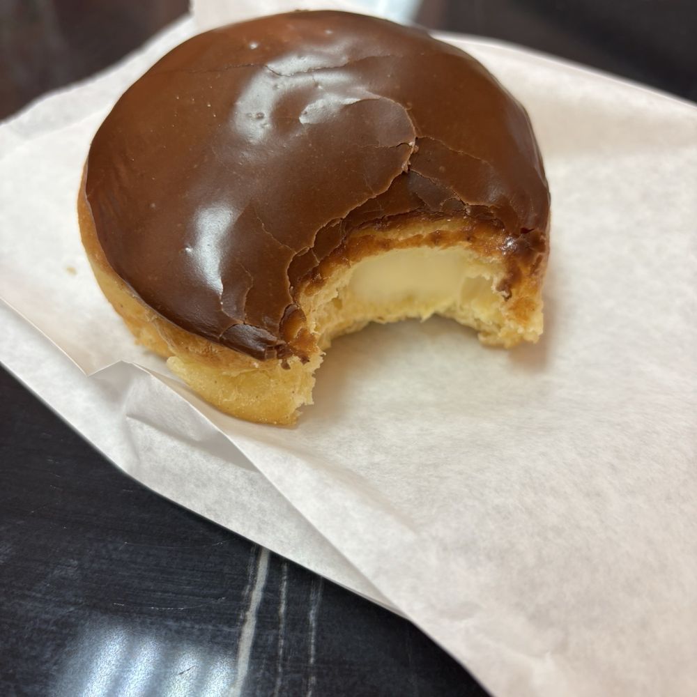 Boston cream. Good amount of cream to complement the donut.