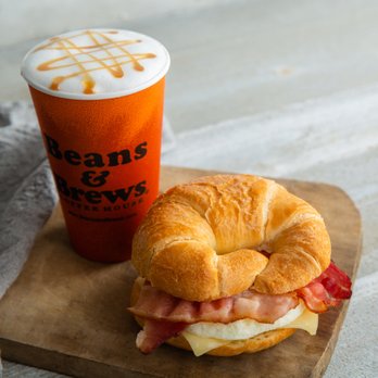 Beans & Brews Coffee House - Caramel Cielo and Bacon Croissant - Coffee & Tea Near Me - Vernal, Utah Beans & Brews Coffee House - Caramel Cielo and Bacon Croissant - Coffee & Tea Near Me - Vernal, Utah