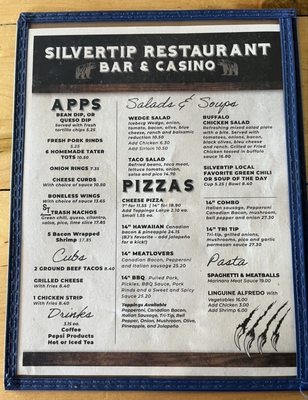 Menu photo 2 Silvertip Restaurant Bar and Casino Belfry, MT