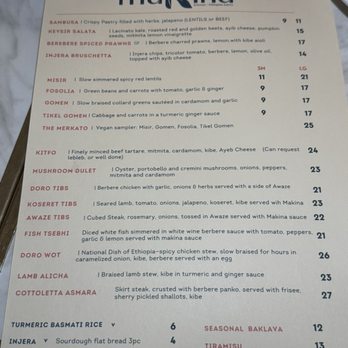 Makina Cafe - Menu - 2/4/2026 - Ethiopian Near Me - Sunnyside, New York Makina Cafe - Menu - 2/4/2026 - Ethiopian Near Me - Sunnyside, New York
