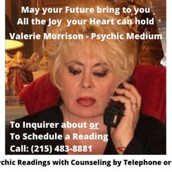 Valerie Morrison - Psychic Medium - Valerie Morrison - Psychic Medium provides Private Psychic Readings by Telephone or at her Office in Philadelphia.