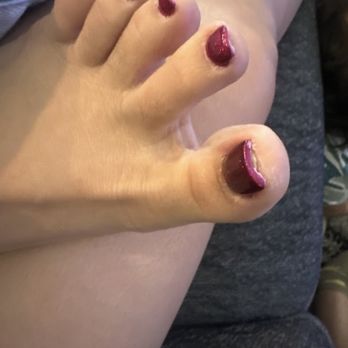 West Nails - Full set toes ( the old acrylic on big toe with new product laid on top) - Nail Salons Near Me - El Paso, Texas