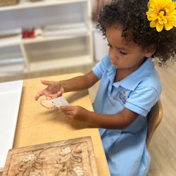 Village Montessori - Killian Campus - Sewing in the Montessori toddler community