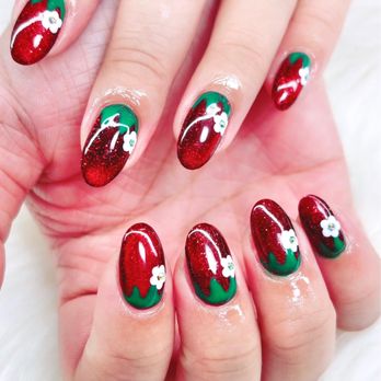 Haven Nail Spa - Builder Gel Fill with a Red Cat Eye and Nail Art - Nail Salons Near Me - Alameda, California Haven Nail Spa - Builder Gel Fill with a Red Cat Eye and Nail Art - Nail Salons Near Me - Alameda, California