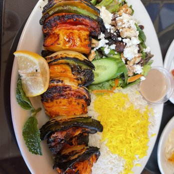 Kabob Hutt - Chicken with rice and house salad. OMG salad dressing amazing!!! Chicken perfect! - Persian/Iranian Near Me - Corona, California Kabob Hutt - Chicken with rice and house salad. OMG salad dressing amazing!!! Chicken perfect! - Persian/Iranian Near Me - Corona, California