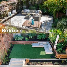 The before/after aerial view of the yard The before/after aerial view of the yard
