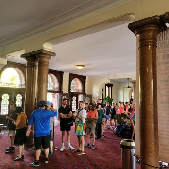 The Chiselers - Part of the line into the this year's new Bargain Bazaar room, and some of Plant Hall's beautiful architecture. - Festivals Near Me - Tampa, Florida The Chiselers - Part of the line into the this year's new Bargain Bazaar room, and some of Plant Hall's beautiful architecture. - Festivals Near Me - Tampa, Florida