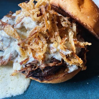 Fireproof Restaurant - Braised waygu sandwich from sauce boss brunch - Tapas/Small Plates Near Me - Columbus, Ohio Fireproof Restaurant - Braised waygu sandwich from sauce boss brunch - Tapas/Small Plates Near Me - Columbus, Ohio