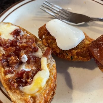 Firehouse Pub - Sample of one of the potato skins, jalapeño popper and mini pretzel dog-sooo good. - Pubs Near Me - Buckley, Washington Firehouse Pub - Sample of one of the potato skins, jalapeño popper and mini pretzel dog-sooo good. - Pubs Near Me - Buckley, Washington