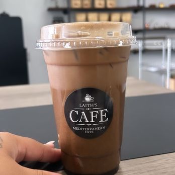 Laith's Mediterranean - Date seed latte medium sweetened by date syrup. - Mediterranean Near Me - Carson, California Laith's Mediterranean - Date seed latte medium sweetened by date syrup. - Mediterranean Near Me - Carson, California