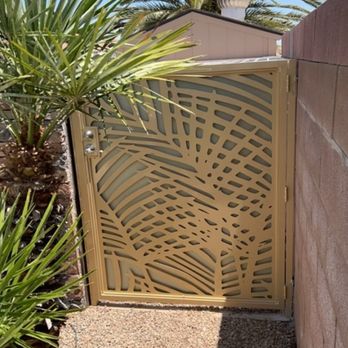 Custom Customs - Custom gate featuring palm design - Fences & Gates Near Me - Henderson, Nevada Custom Customs - Custom gate featuring palm design - Fences & Gates Near Me - Henderson, Nevada