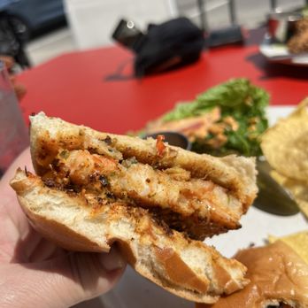 Lily's Seafood - Blackened shrimp burger - Breweries Near Me - Royal Oak, Michigan