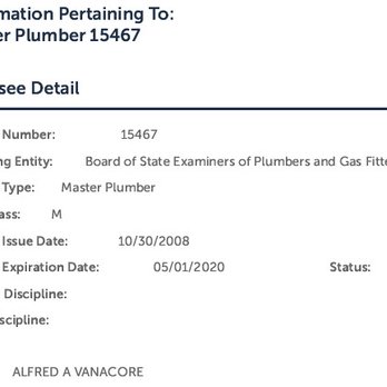 Wingman Plumbing & Mechanical - Master Plumber's License for Al Vanacore at Wingman Plumbing in North Attleboro, MA - Plumbing Near Me - North Attleborough, Massachusetts Wingman Plumbing & Mechanical - Master Plumber's License for Al Vanacore at Wingman Plumbing in North Attleboro, MA - Plumbing Near Me - North Attleborough, Massachusetts