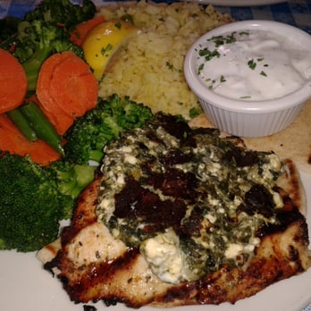 Georges Greek On Second - Chicken Spinachi,Rice and Veggies - Greek Near Me - Long Beach, California