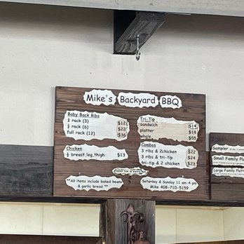 Mike's Backyard BBQ - Menu - Barbeque Near Me - Gilroy, California