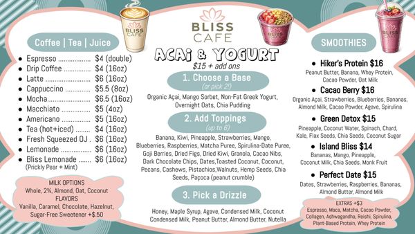 Menu photo 3 Bliss Cafe Joshua Tree, CA
