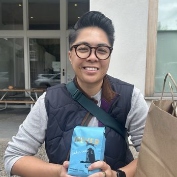 Never Coffee - Me w bag of whole beans - Coffee & Tea Near Me - Portland, Oregon