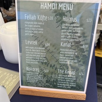 Hamdi - Menu - Turkish Near Me - Seattle, Washington