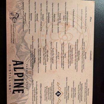 Alpine Distilling - Menu - Distilleries Near Me - Park City, Utah Alpine Distilling - Menu - Distilleries Near Me - Park City, Utah