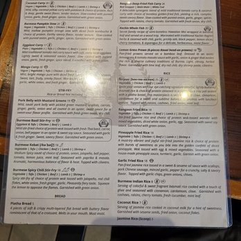 Rangoon Burmese Kitchen - Menu (R) - Burmese Near Me - Honolulu, Hawaii Rangoon Burmese Kitchen - Menu (R) - Burmese Near Me - Honolulu, Hawaii