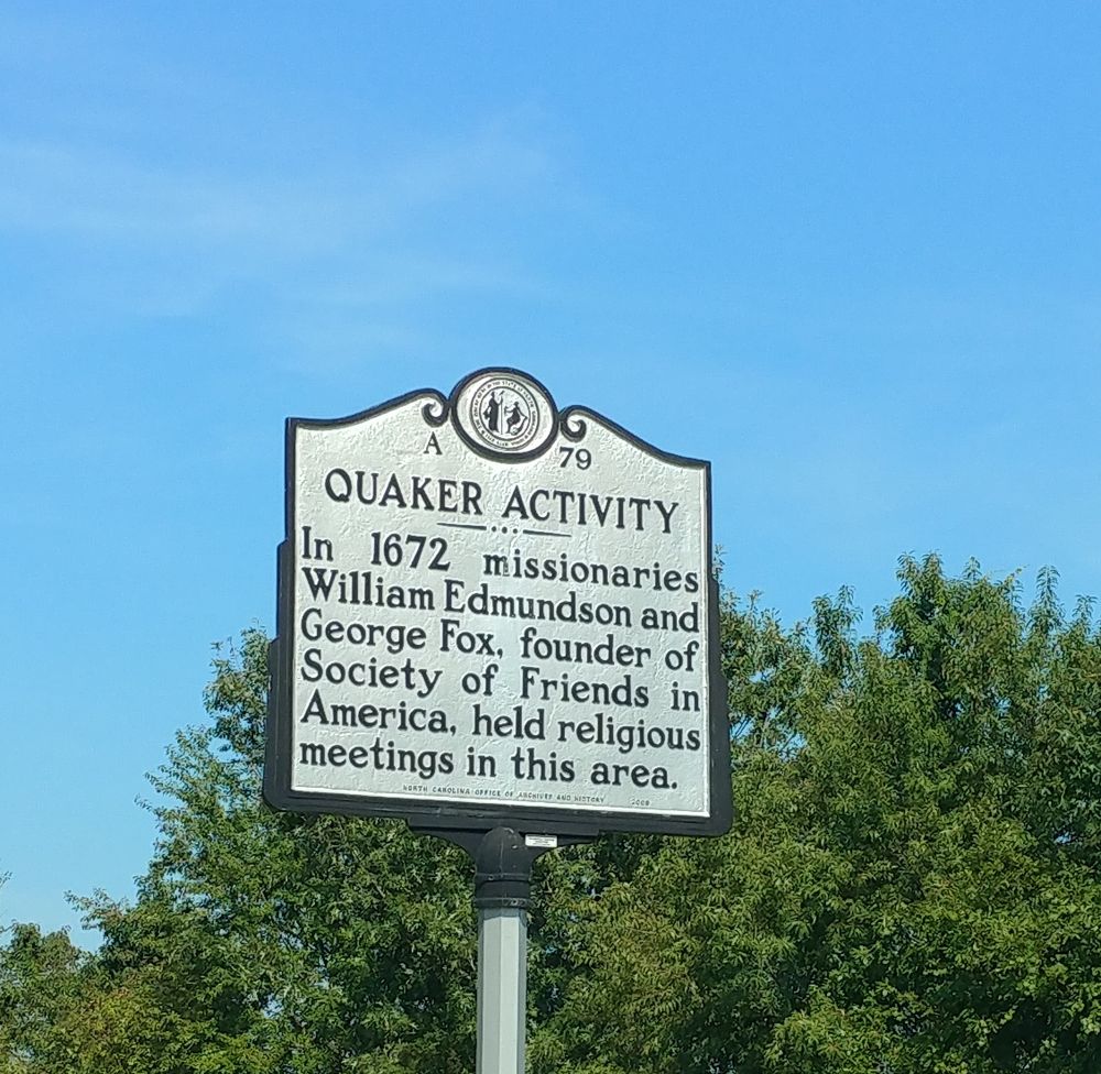 QUAKER ACTIVITY HISTORICAL MARKER US17 Bypass, Hertford, North