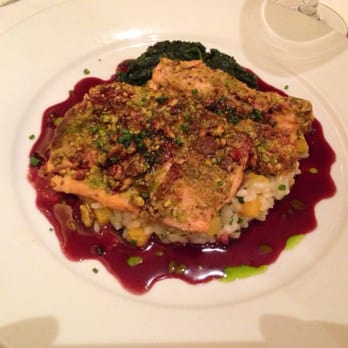 Gregorio's - Pistachio crusted salmon - Mediterranean Near Me - Chatham, New Jersey Gregorio's - Pistachio crusted salmon - Mediterranean Near Me - Chatham, New Jersey