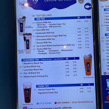 Tea 18 - Menu - Bubble Tea Near Me - Sacramento, California Tea 18 - Menu - Bubble Tea Near Me - Sacramento, California