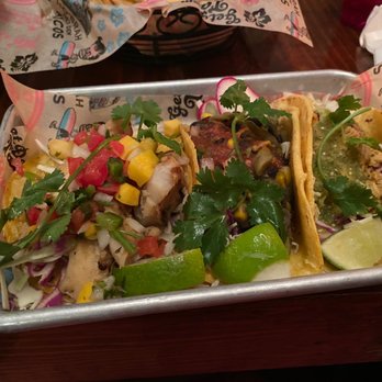 Ho' Brah a Taco Joint - Left to right (Cabo Fish Taco, The Veggie Taco, Bohemian Taco) - Mexican Near Me - Brooklyn, New York Ho' Brah a Taco Joint - Left to right (Cabo Fish Taco, The Veggie Taco, Bohemian Taco) - Mexican Near Me - Brooklyn, New York