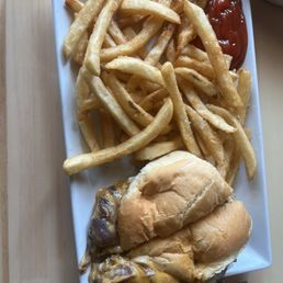 Smash burger and fries Smash burger and fries