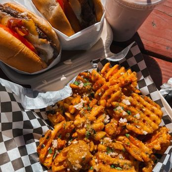 Skagit Valley Burgers Express - Burgers, garlic fries, and a PB strawberry shake - Burgers Near Me - Sedro-Woolley, Washington