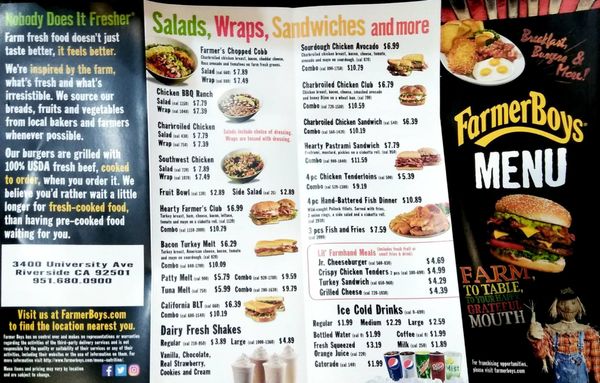 Menu photo 4 Farmer Boys Riverside, CA