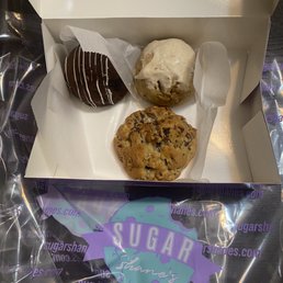 Top left: Late Night Oreo  Top right: Carrot cake Bottom: Chocolate Walnut
