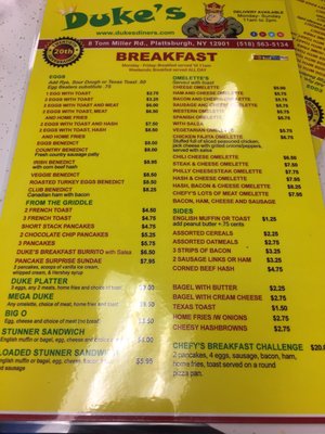 Menu photo 2 Duke's Diner Plattsburgh, NY