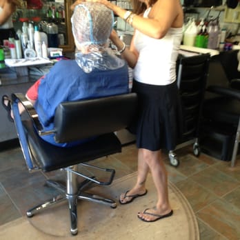 Robert Perry Salon - Julie with a client - Hair Salons Near Me - South Miami, Florida