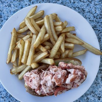 Jackie's Too Restaurant - Lobster roll with French fries substituted for fries - Seafood Near Me - Ogunquit, Maine Jackie's Too Restaurant - Lobster roll with French fries substituted for fries - Seafood Near Me - Ogunquit, Maine