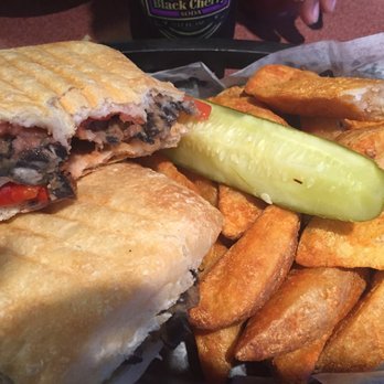 Alumni Grill - The Mathlete no cheese. ( black bean burger panini with avocado, onion and some other veggies) - American Near Me - Wildwood, New Jersey Alumni Grill - The Mathlete no cheese. ( black bean burger panini with avocado, onion and some other veggies) - American Near Me - Wildwood, New Jersey