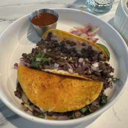 Asada tacos, tortillas were fresh and beyond what I expected!