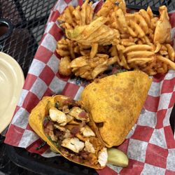 Gameday Grille And Patio - Buffalo chicken wrap waffle fries