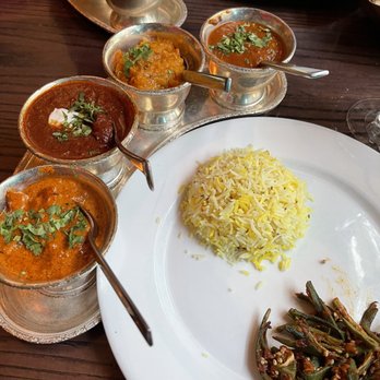 Rasika West End - Tasting menu: 3rd course, curries. The smoked lentils (top) were especially excellent. - Indian Near Me - Washington, DC, District of Columbia Rasika West End - Tasting menu: 3rd course, curries. The smoked lentils (top) were especially excellent. - Indian Near Me - Washington, DC, District of Columbia