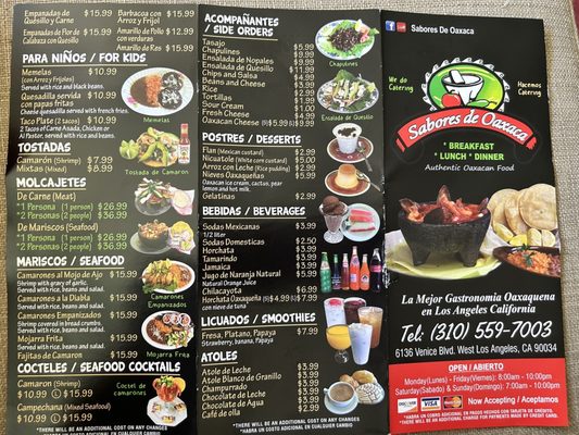 Menu photo 3 Sabores De Oaxaca Los Angeles, CA