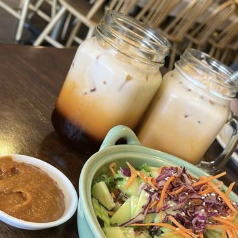 Thai Ivory Cuisine - Thai Iced Tea and house salad - Thai Near Me - Upland, California Thai Ivory Cuisine - Thai Iced Tea and house salad - Thai Near Me - Upland, California