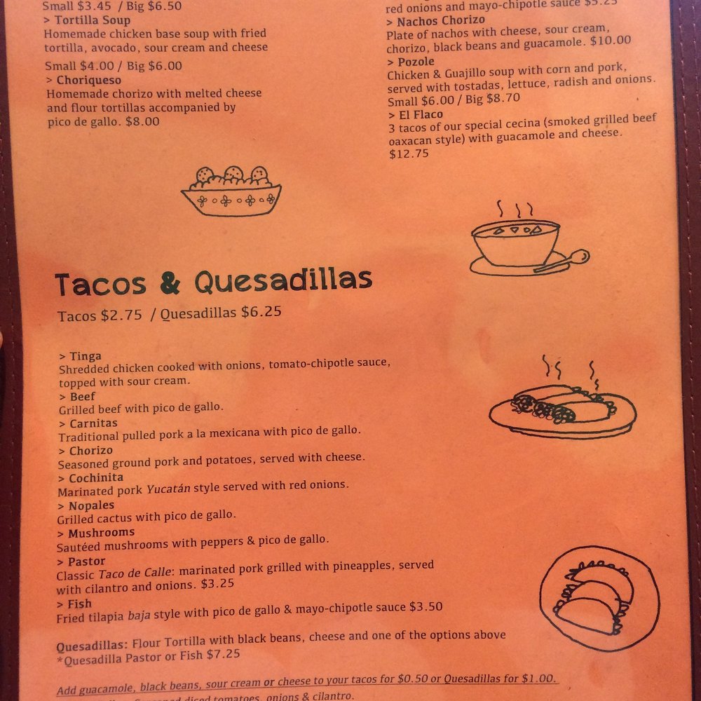 Tacos Frida - Menu - Mexican Near Me - Montreal, Quebec Tacos Frida - Menu - Mexican Near Me - Montreal, Quebec