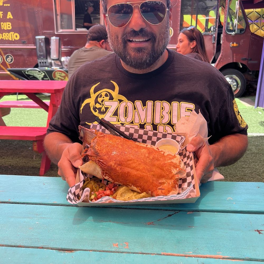 DinoRito - Before we indulged in this massive DinoRito burrito. - Food Trucks Near Me - San Antonio, Texas