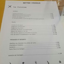 Better Primeur - La carte