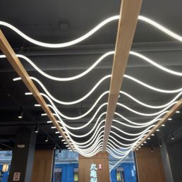 Modern LED rope lighting on the ceiling Modern LED rope lighting on the ceiling